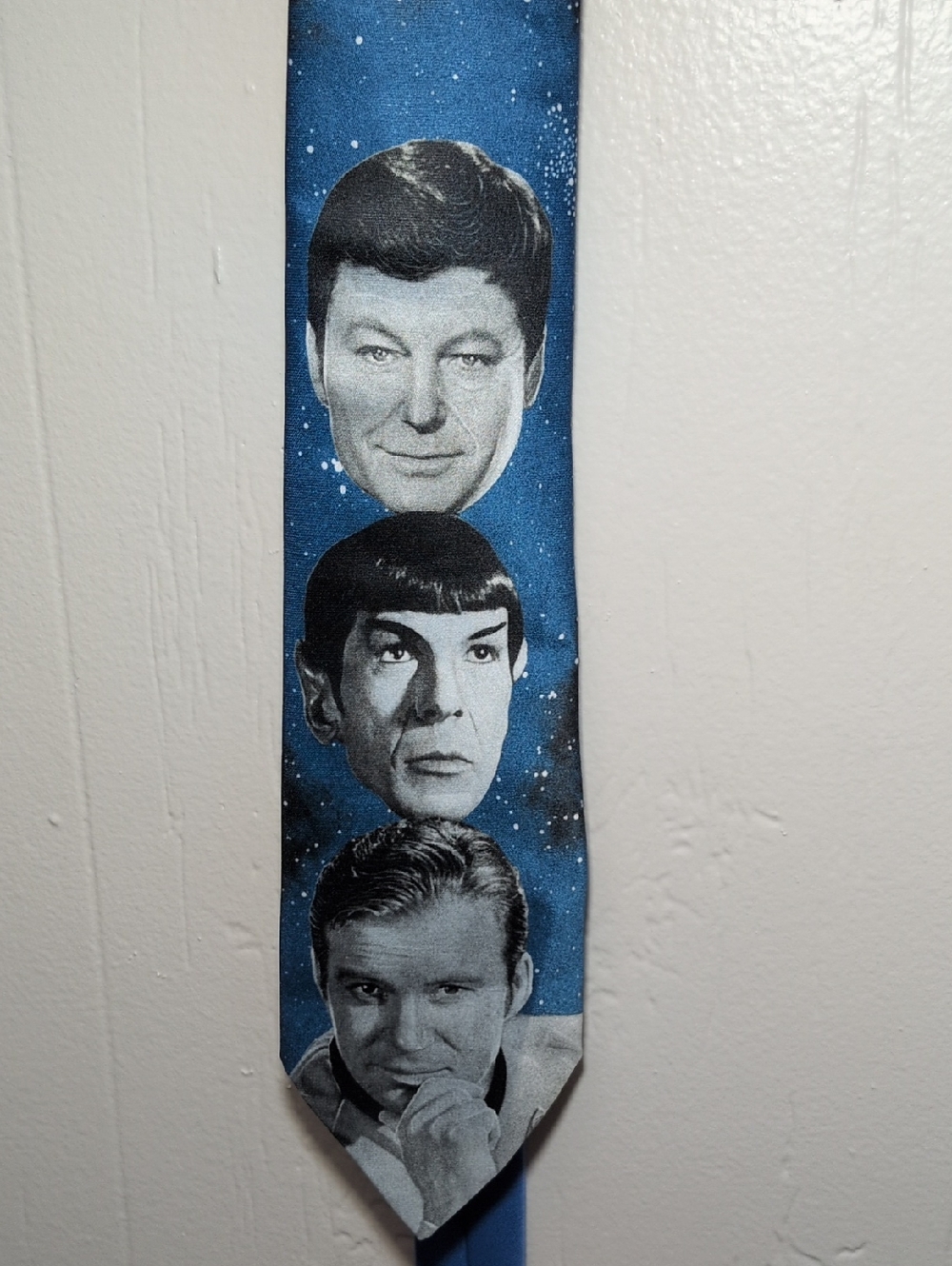 Star Trek Crew 1993 / Ralph Marlin Blue Novelty Tie with White Speckle Pattern